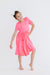 Neon Pink S/S Pocket Twirl Dress-dogsvalley ®