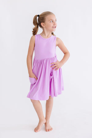 Bright Lilac Tank Pocket Twirl Dress-dogsvalley ®