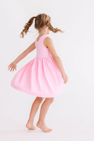 Bubblegum Pink Tank Pocket Twirl Dress-dogsvalley ®