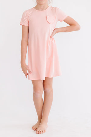 Peach T-Shirt Dress-dogsvalley ®