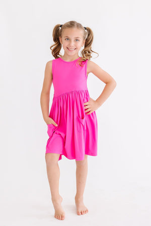 Hot Pink Tank Pocket Twirl Dress-dogsvalley ®