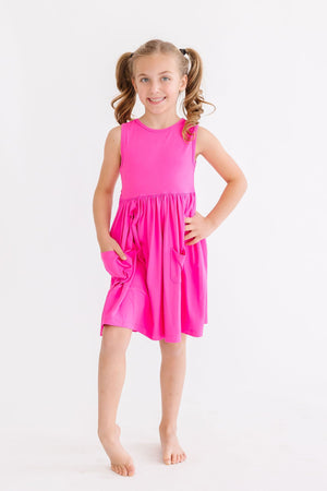 Hot Pink Tank Pocket Twirl Dress-dogsvalley ®