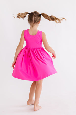 Hot Pink Tank Pocket Twirl Dress-dogsvalley ®