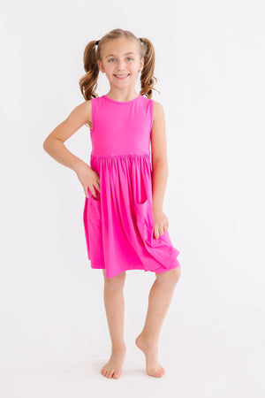 Hot Pink Tank Pocket Twirl Dress-dogsvalley ®