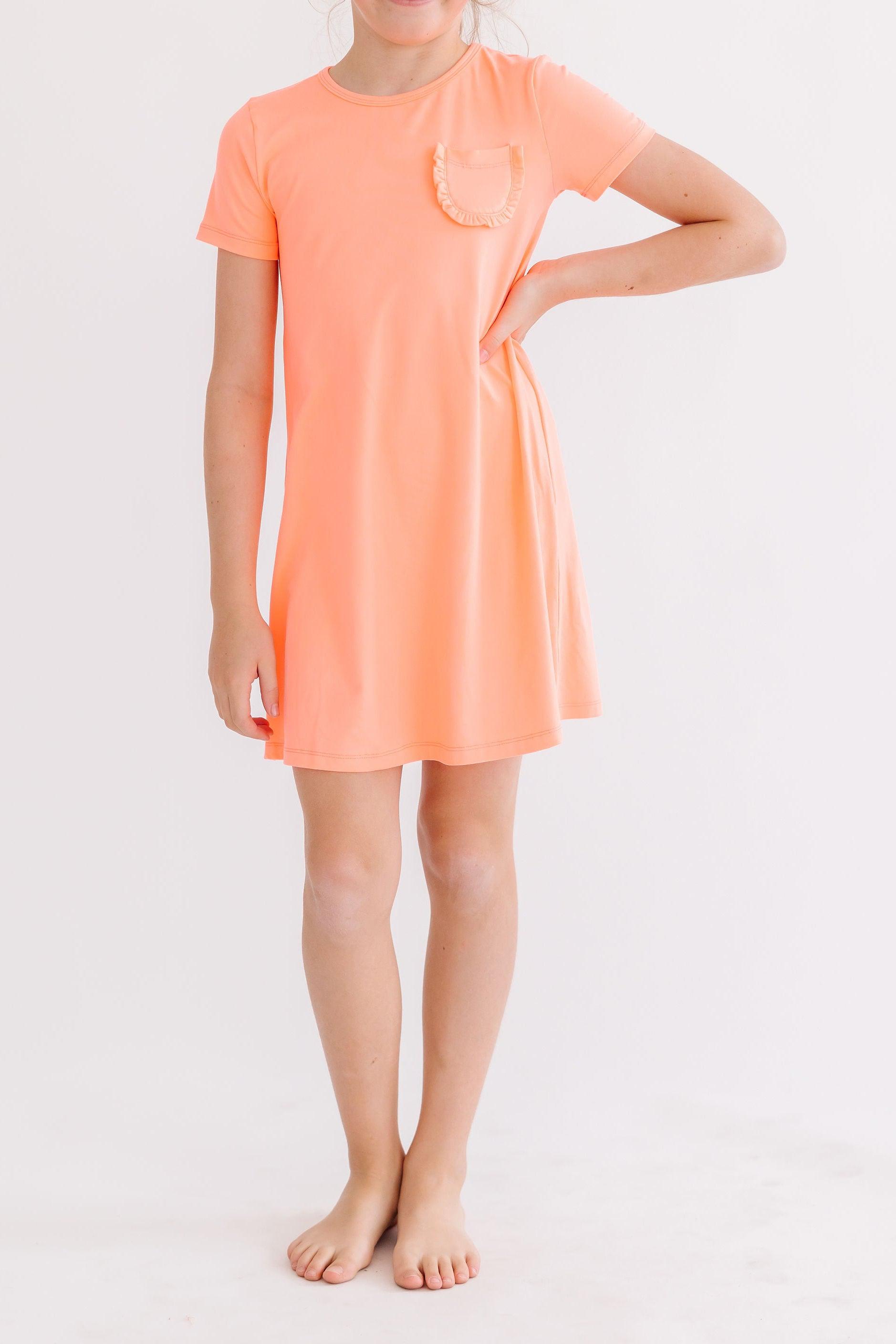 Neon Coral T-Shirt Dress-dogsvalley ®