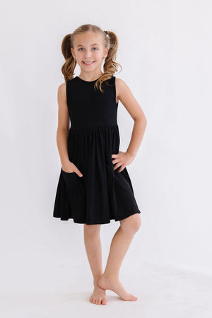 Black Tank Pocket Twirl Dress-dogsvalley ®