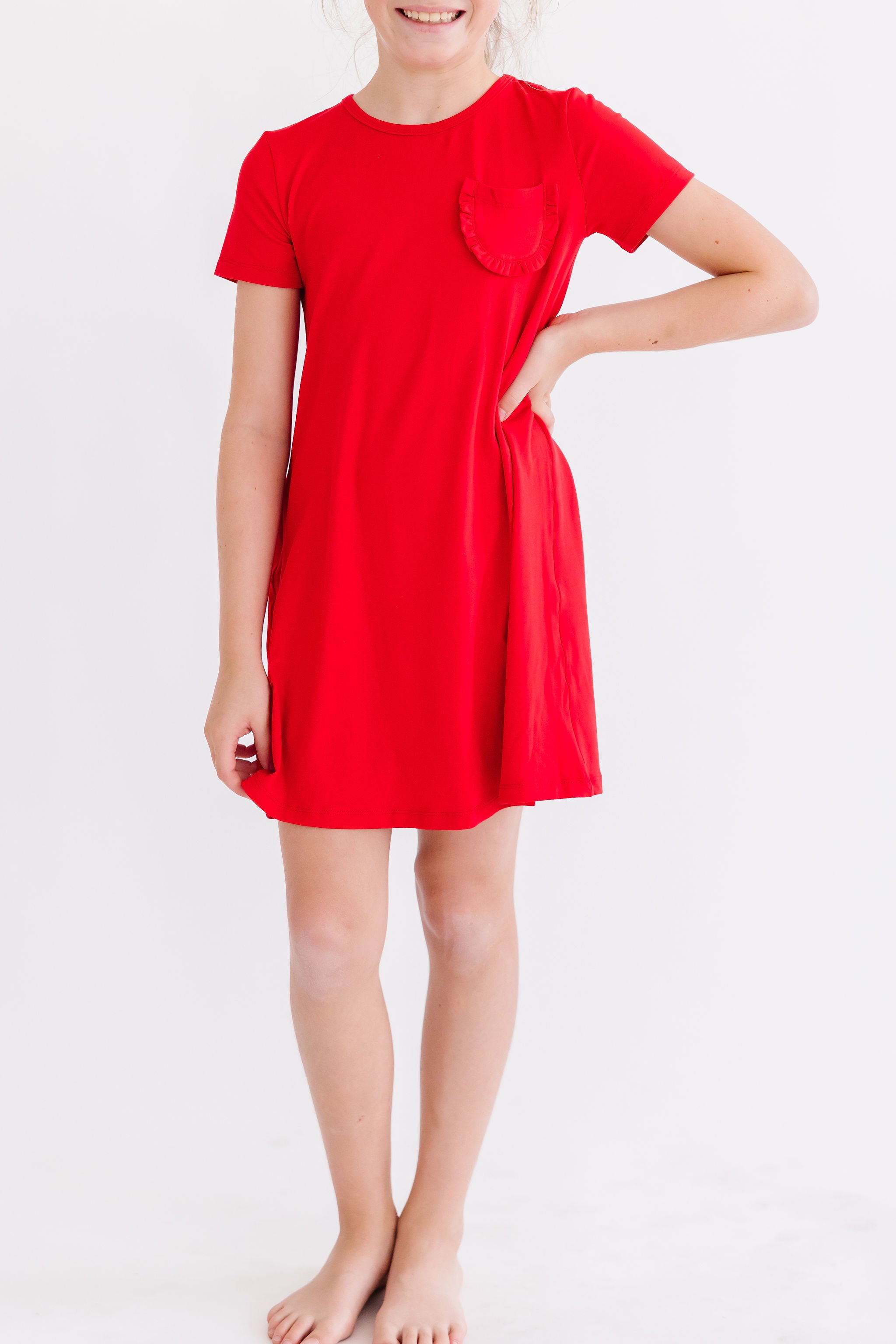 Red T-Shirt Dress-dogsvalley ®