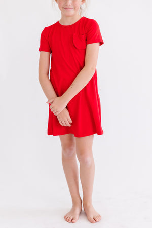 Red T-Shirt Dress-dogsvalley ®