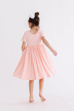 Peach S/S Pocket Twirl Dress-dogsvalley ®