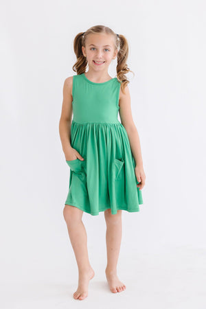 Kelly Green Tank Pocket Twirl Dress-dogsvalley ®