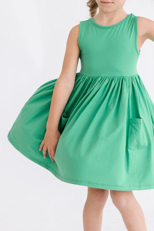 Kelly Green Tank Pocket Twirl Dress-dogsvalley ®