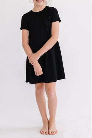 Black T-Shirt Dress-dogsvalley ®