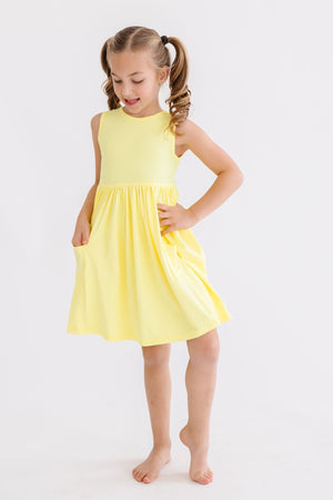 Yellow Tank Pocket Twirl Dress-dogsvalley ®