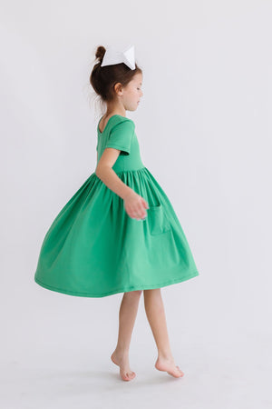 Kelly Green S/S Pocket Twirl Dress-dogsvalley ®