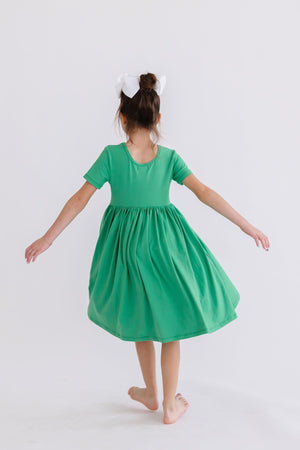 Kelly Green S/S Pocket Twirl Dress-dogsvalley ®