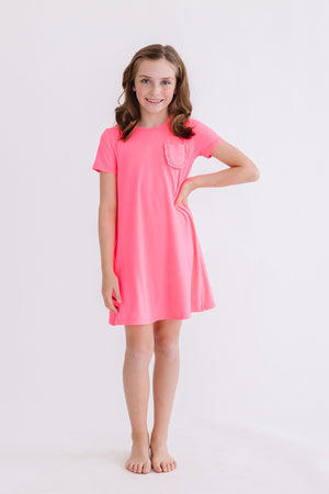 Neon Pink T-Shirt Dress-dogsvalley ®