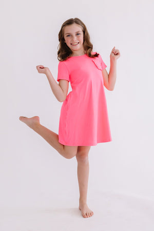 Neon Pink T-Shirt Dress-dogsvalley ®