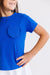 Royal Blue Ruffle Pocket Tee-dogsvalley ®