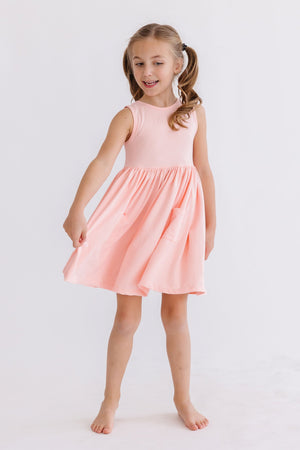 Peach Tank Pocket Twirl Dress-dogsvalley ®