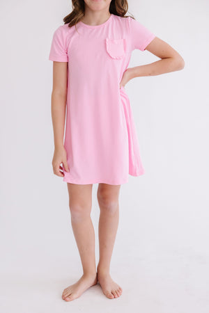 Bubblegum Pink T-Shirt Dress-dogsvalley ®