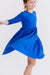 Royal Blue 3/4 Sleeve Pocket Twirl Dress-dogsvalley ®