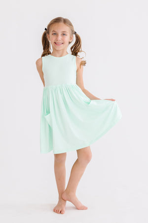 Pastel Green Tank Pocket Twirl Dress-dogsvalley ®