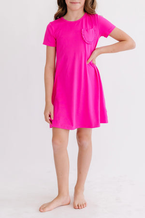 Hot Pink T-Shirt Dress-dogsvalley ®