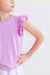 Bright Lilac S/S Ruffle Tee-dogsvalley ®