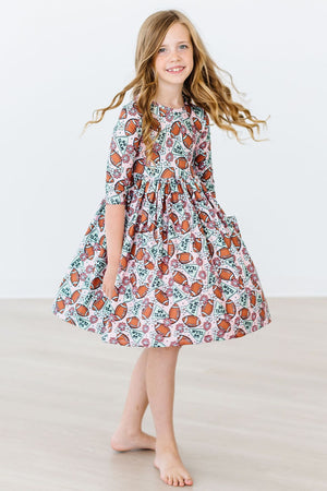 SALE Go Team 3/4 Sleeve Pocket Twirl Dress-dogsvalley ®