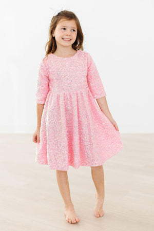 Bubblegum Pink Sequin Dress-dogsvalley ®