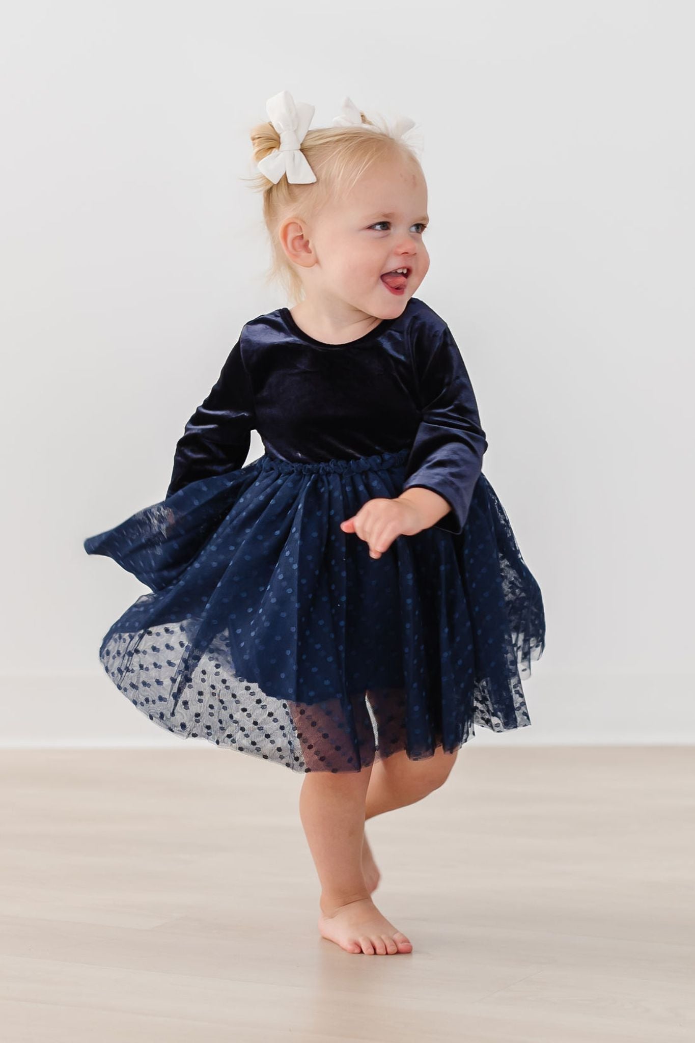 Light Navy Velvet Tutu Dress-dogsvalley ®