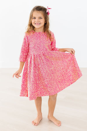 Hot Pink Sequin Dress-dogsvalley ®