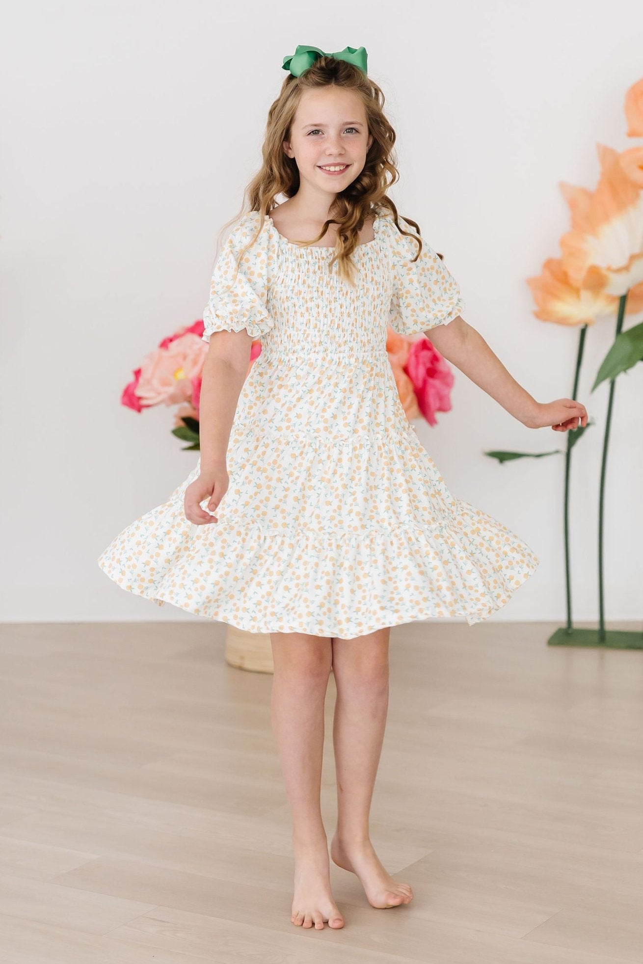 Marvelous Marigolds Smocked Ruffle Dress-dogsvalley ®