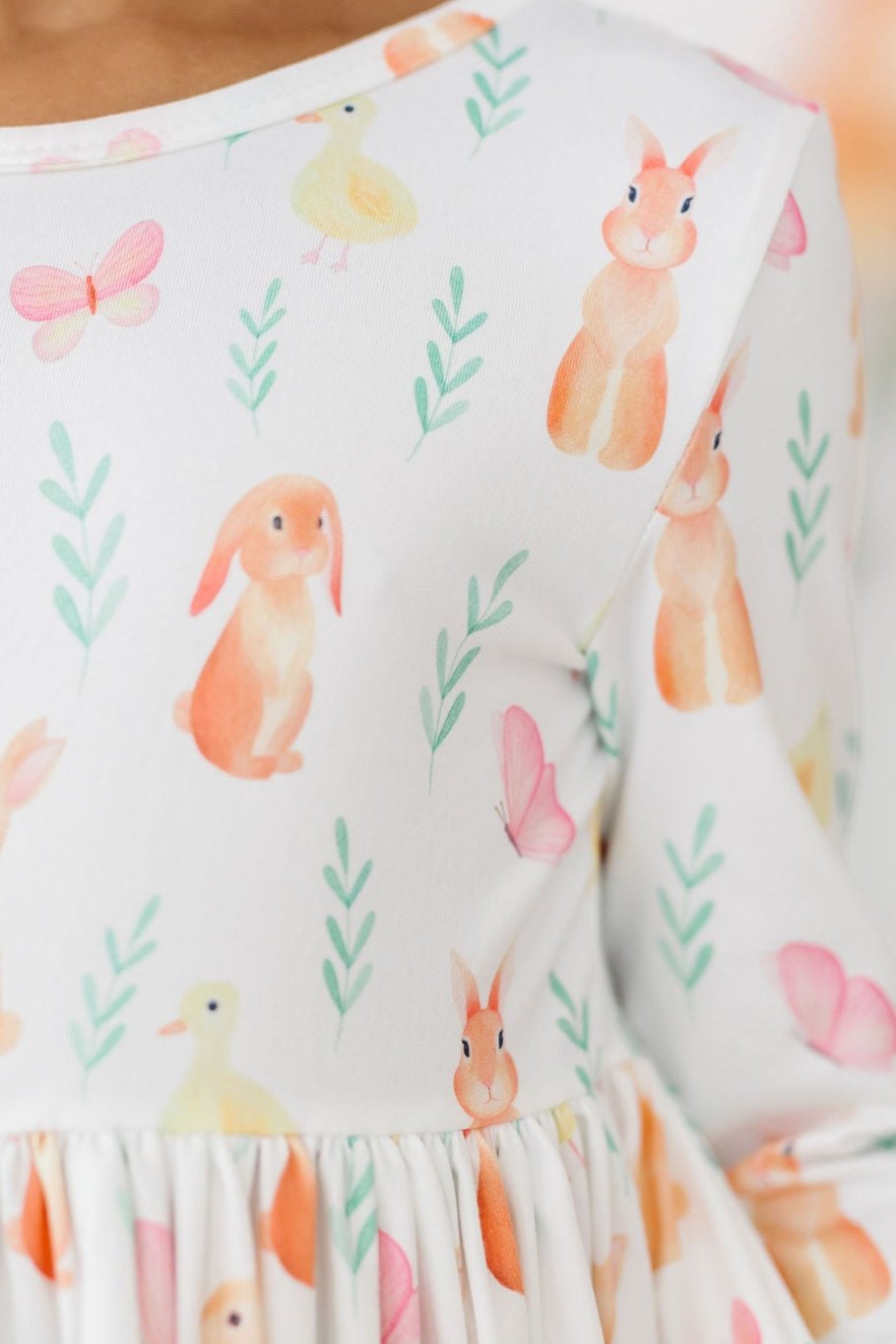 Sunny Bunnies 3/4 Sleeve Pocket Twirl Dress-dogsvalley ®