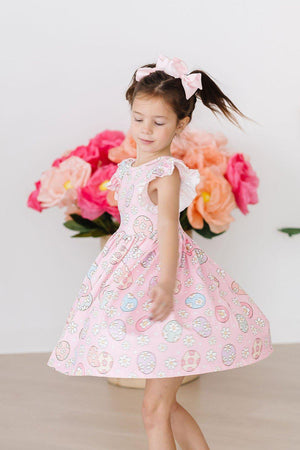 Easter Egg Hunt Flutter Sleeve Twirl Dress-dogsvalley ®