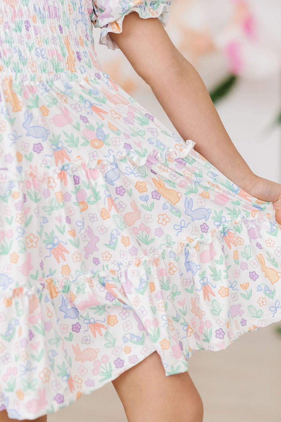 Hoppy Easter Smocked Ruffle Dress-dogsvalley ®