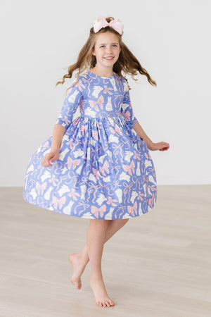 Hop, Skip & Twirl 3/4 Sleeve Pocket Twirl Dress-dogsvalley ®