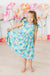 Watercolor Butterflies Flutter Sleeve Twirl Dress-dogsvalley ®