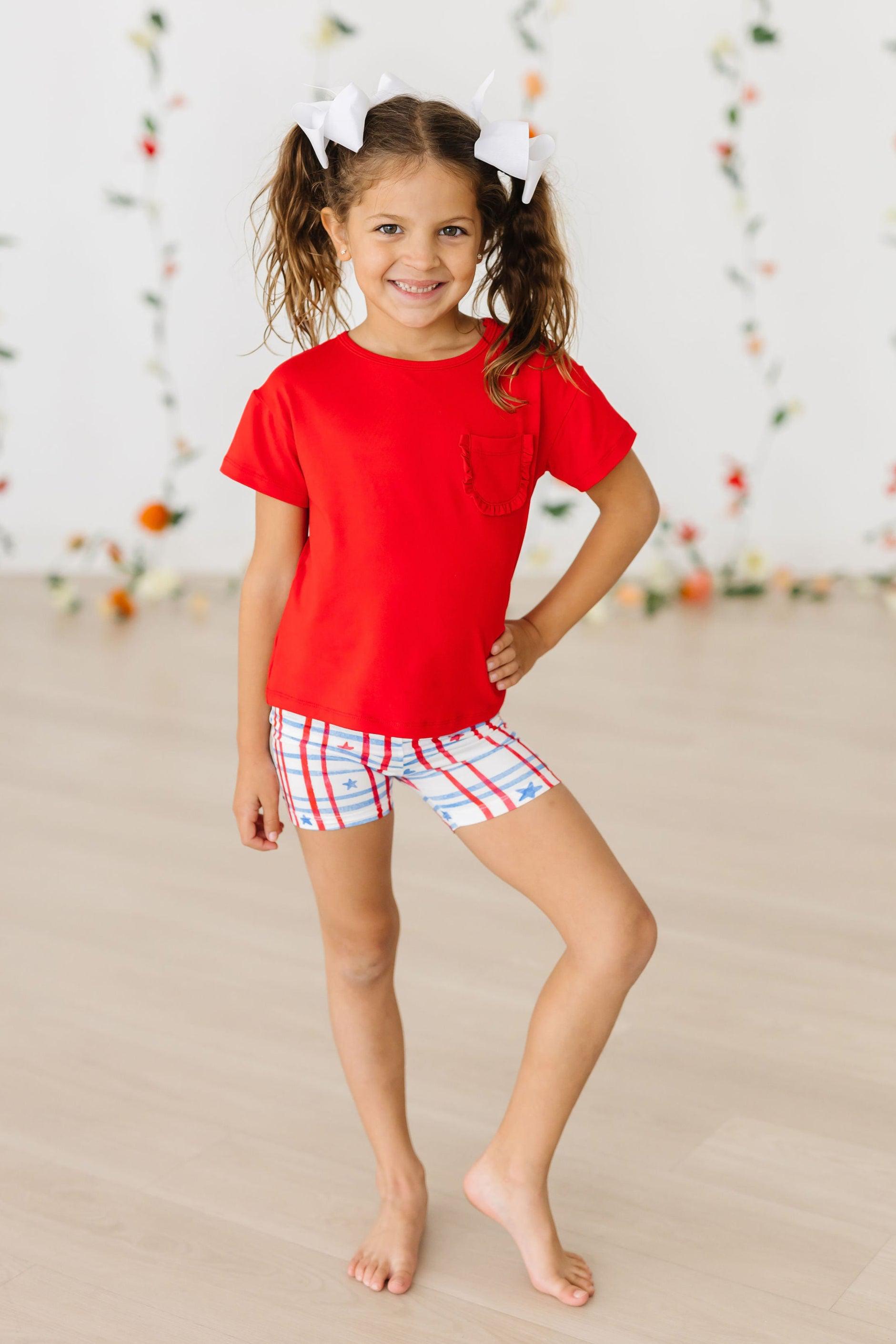 Patriotic Plaid Twirl Shorts-dogsvalley ®