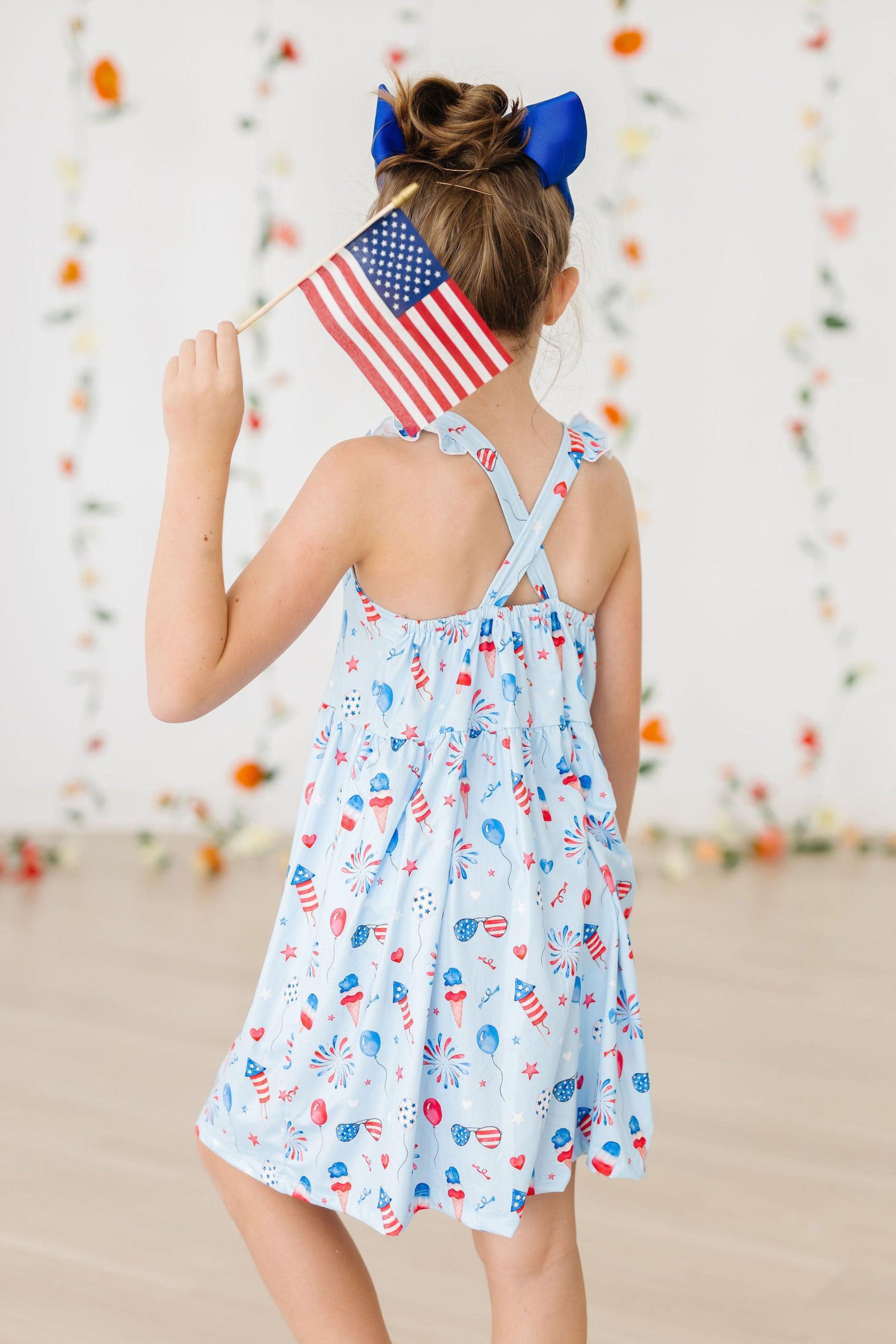 Baby You're a Firework Ruffle Cross Back Dress-dogsvalley ®