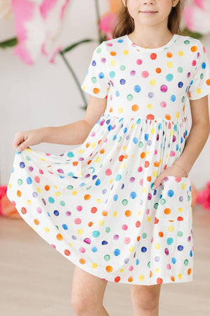 Colorful Dots S/S Pocket Twirl Dress-dogsvalley ®