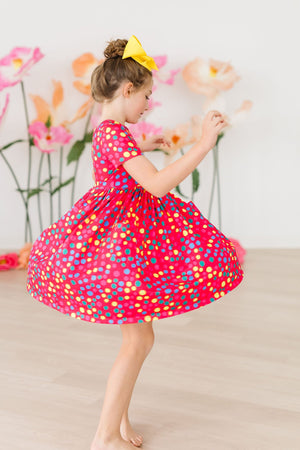 Polka Dot Party S/S Pocket Twirl Dress-dogsvalley ®