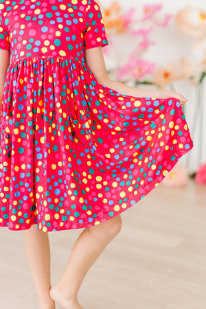 Polka Dot Party S/S Pocket Twirl Dress-dogsvalley ®