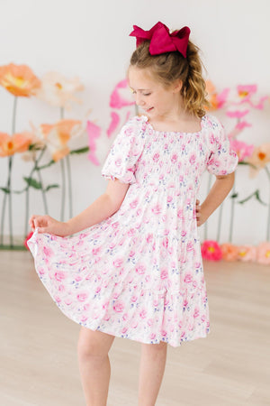 Rose Garden Smocked Ruffle Dress-dogsvalley ®