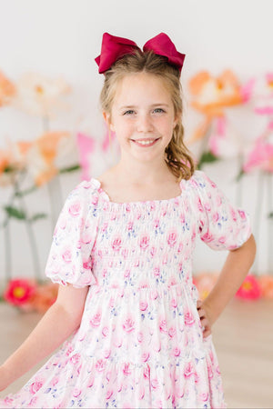 Rose Garden Smocked Ruffle Dress-dogsvalley ®