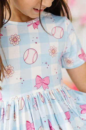 Take Me Out to the Bow Game S/S Pocket Twirl Dress-dogsvalley ®