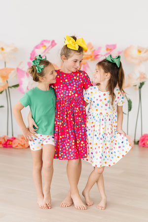 Colorful Dots S/S Pocket Twirl Dress-dogsvalley ®