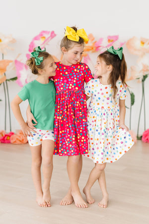 Polka Dot Party S/S Pocket Twirl Dress-dogsvalley ®