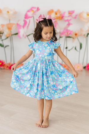 Springtime Splendor Flutter Sleeve Twirl Dress-dogsvalley ®