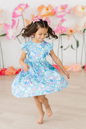 Springtime Splendor Flutter Sleeve Twirl Dress-dogsvalley ®